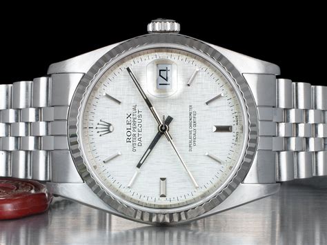 rolex datejust 36 argento